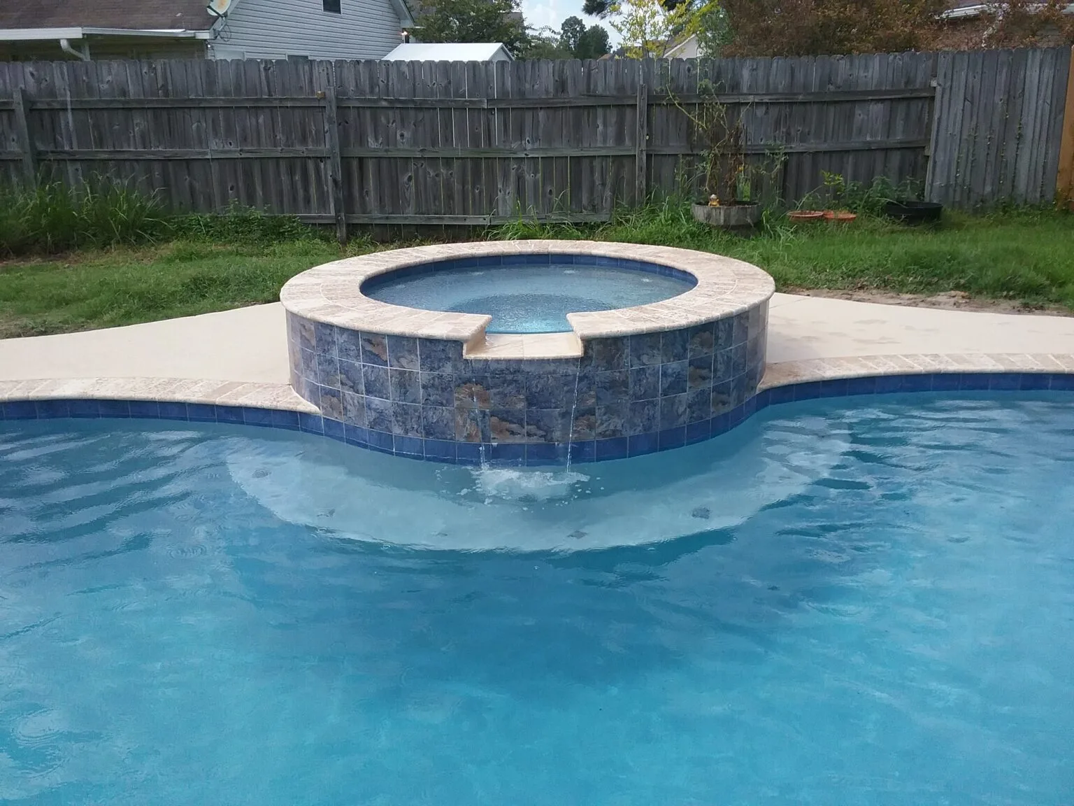 hot tub and pool garage deck